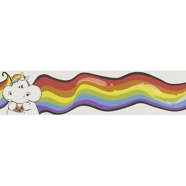 Rasch Unicorn Rainbow Barneborder Tapet