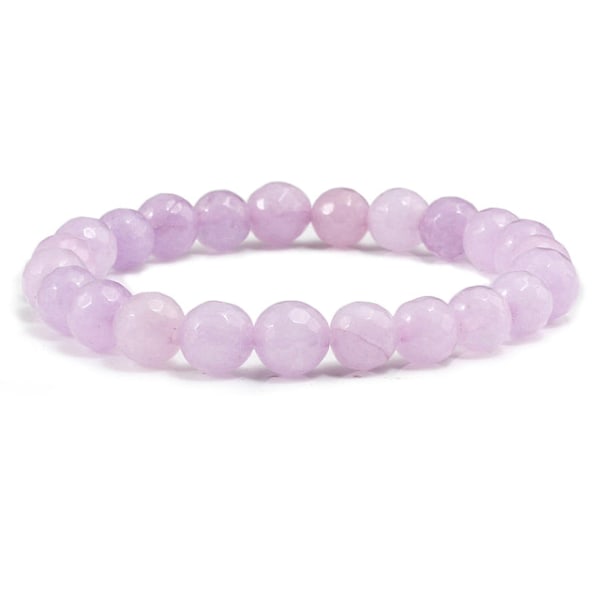 Charm Purple Agates Natural Weathered Gem Stone Bead Strand Women Stretch Armband Reiki Yoga smycken bästa vän present Pulseras Lava Purple Agate White