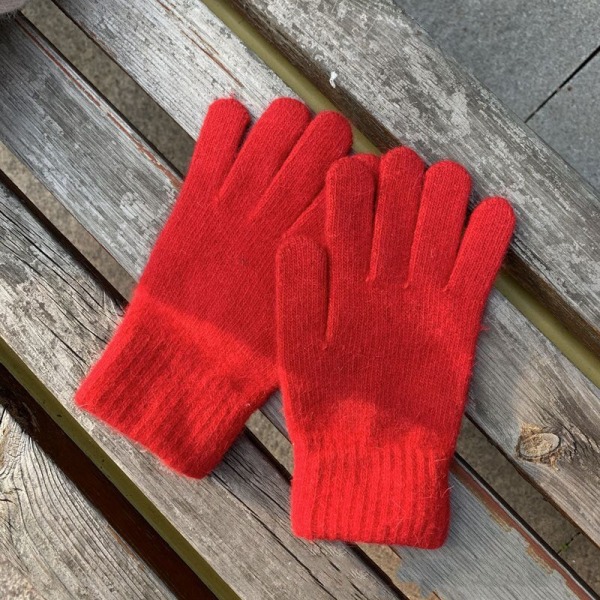 Hansker dame vinter søte plysj varme ridehansker damehansker damehansker dame vinterhansker vinterhansker dame Fuchsia One Size