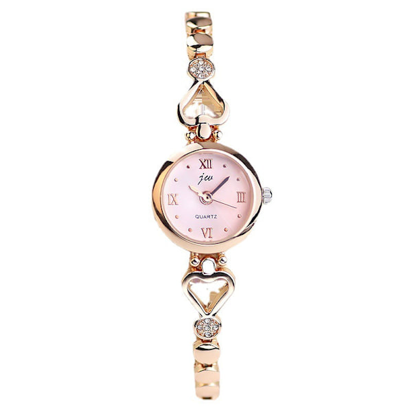 Modeklocka Dam Stålarmband Studentklocka Armband Elektronisk Mode Enkel Temperament Kvarts Klocka gold strap white plate