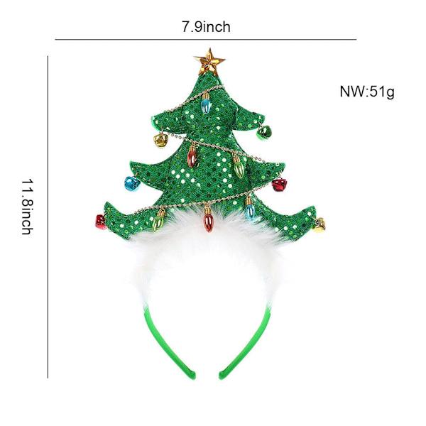 Flickor Julhårband Paljetter Hårboll Tomte Julgran Hårband Hatt Julklapp till Barn Jul MULTI