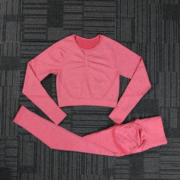 Yoga Set Träningskläder Sportset Gymkläder Toppar Och Leggings För Kvinnor Red set XL