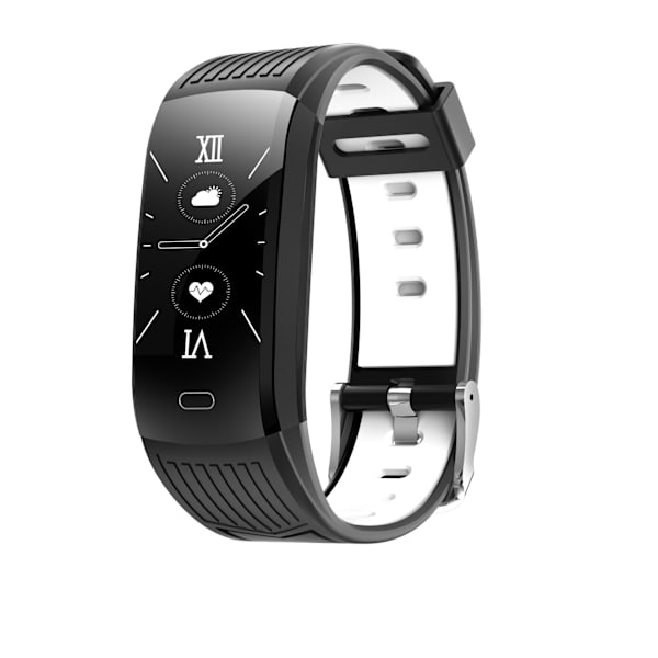 Smart Armband Anpassad Bakgrundsbild Pulsmätning Väder Musik Vattentät Sportarmband Klocka Outer Gray and inner White