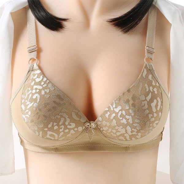 Dam Enfärgad Sexig Jacquard Glansig Andningsbar BH Vadderad Push Up Justerbar Rem BH Black 36/80BC