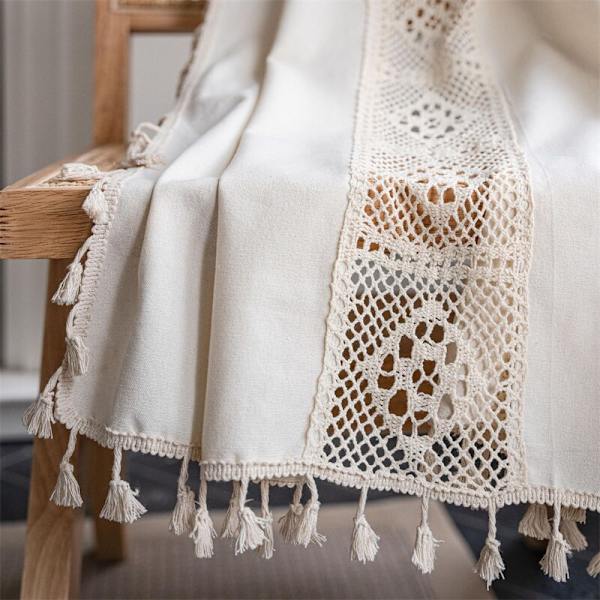 Amerikansk hæklet gitter patchwork gardin tryk solskærm perforeret frit stue soveværelse køkken krog vinduesgardin Hook W150CMxH280CM 1PC