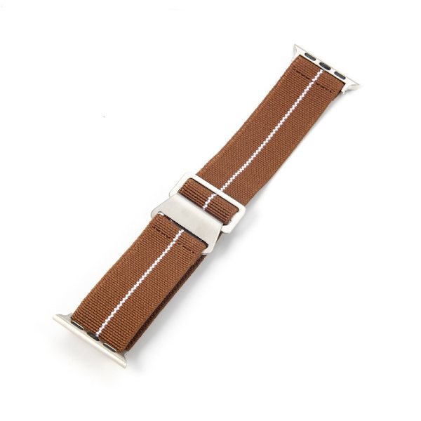 Urrem til Apple Watch iWatch, forbindelsesstørrelse 42/44 mm, brun og hvidt stålspænde