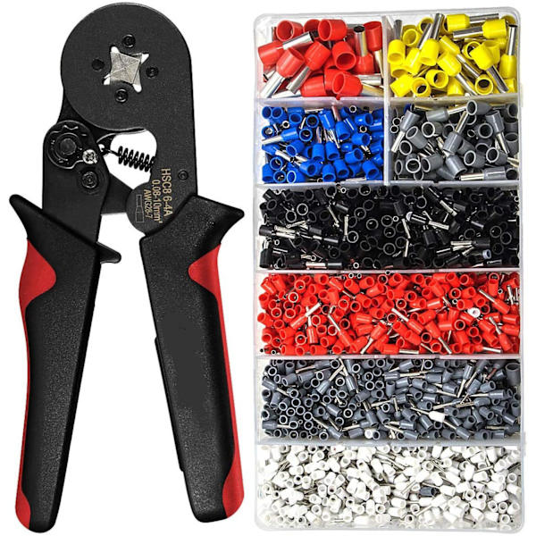 0,08-10mm Rörtångsklämmor Verktygsset Nytt 1200st Terminalklämmor Mini Elektrisk Tång HSC8 Precisionsklämsats Black plier and1200