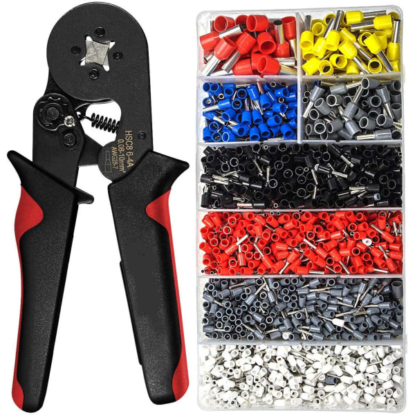 0,08–10 mm putkiholkkipuristustyökalusarja, uusi 1200 kpl liitinhylsyjen puristustyökalut, pienet sähköpihdit HSC8, tarkkuuskiinnityssarja plier and 1900pcs