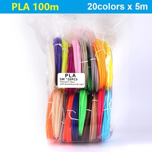 PLA/ABS 3D Pen Filament 10/20 Rolls 10M Diameter 1,75mm 200M Plast Filament För 3D Pen 3D Printer Penna, Färgen upprepas inte PLA 50M As photo