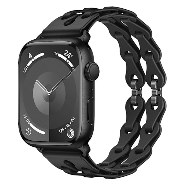 Urrem til Apple Watch iWatch 38/40/41/42mm sort sort spænde