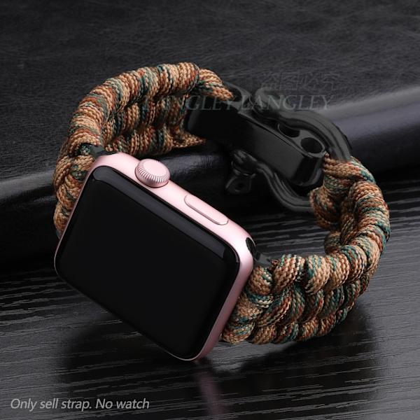 Klockarmband för Apple Watch iWatch 38/40/41mm L storlek militärgrön kamouflage