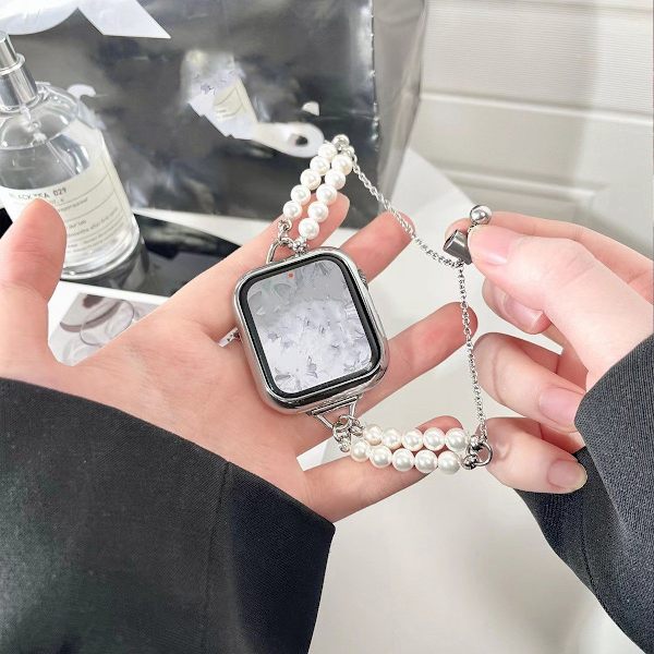 Urrem til Apple Watch iWatch 42/44/45mm hvid perle