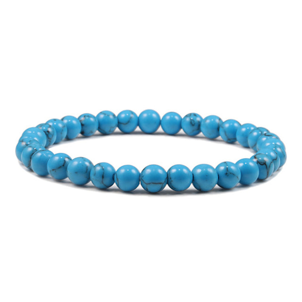 Natursten 6/8/10mm Pärlor Tigeröga Armband Klassiskt Herr Dam Buddha Svart Lava Armband Minimalistisk Yoga Meditationssmycken 6mm Blue