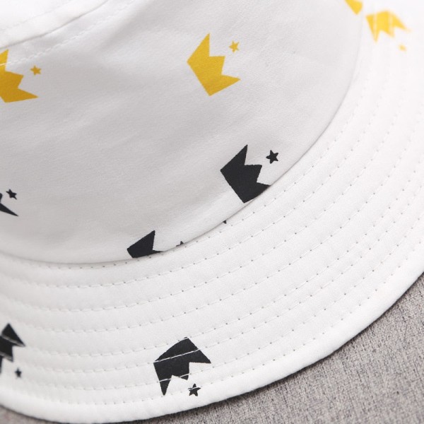 Sommar Baby Solhatt Barn Utomhus Anti UV-skydd Strandhattar Fiskehinkhattar Barn Pojke Flicka Tecknad Fiskarhatt white lemon