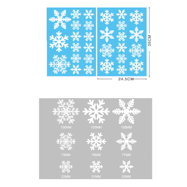 Jul Glasdekaler Heminredning Ornament Jul Snöflinga Jultomte Dörr Butiksfönster Dekal Nyår Juldekoration 3