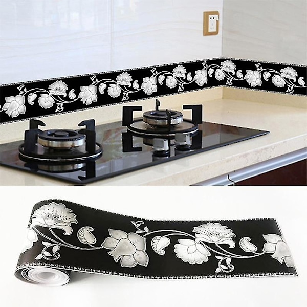 WB08 06 Självhäftande 3D Blommor geometrisk Design PVC Vattentät Bård Tapet