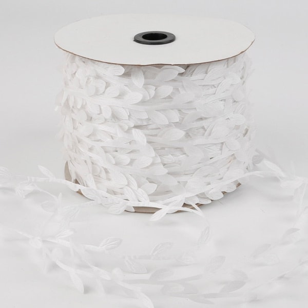 10 meter silke bladformede kunstige blomster grønne blade til bryllupsdekoration DIY krans scrapbooking håndværk falsk blomst White