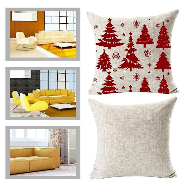 1 stk. Juleputetrekk Putetrekk Sofaputetrekk Bomulls Lin Putetrekk Hjemmeinnredning 45*45cm 450mm*450mm 432479