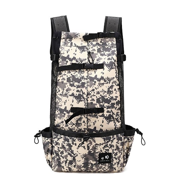 Ulkoilureppu pennuille ja keskikokoisille koirille, hengittävä kantoreppu pienille koirille ja ranskanbulldogeille, lemmikkitarvikkeet Gray Camouflage L-suit 8-16kg