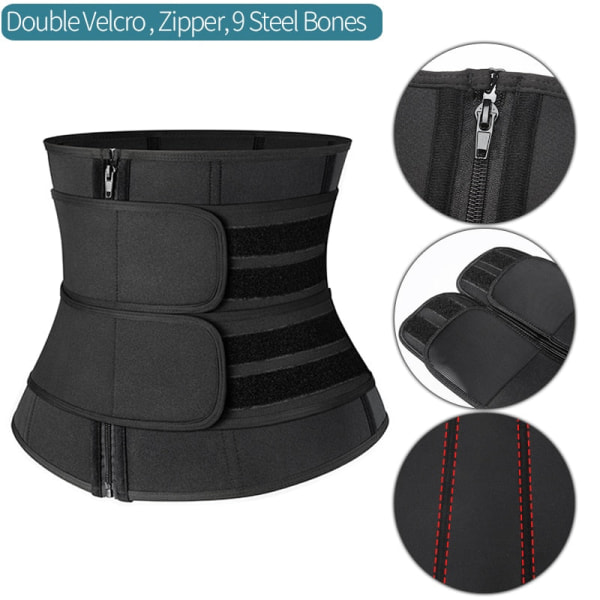 Shapewear Waist Trainer Slimmande Slida Reducerande gördlar Viktminskning Magformare Modellering Bälte Kvinna Kroppsformare Korsett 9 Bones Black 6 L