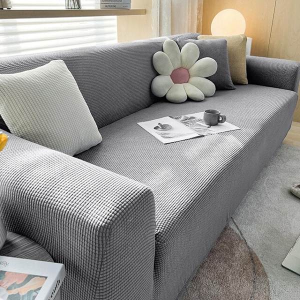 Fløyels Sofabed Trekk Sammenleggbar Armløs Sete Beskyttelse Moderne Stretch Sofabed Trekk Elastisk Plysj Sofabeskyttelse Hjem Bankett Red L  185-210 cm