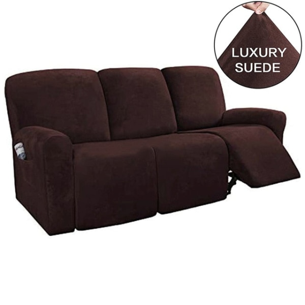 3-sits vilstol Cover All-inclusive Fåtölj Halkfri Relax Cover Elastisk mocka Soffa Stolskydd 2 Seater S4