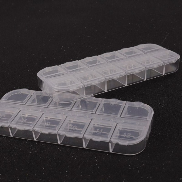Smykkeskrin i plastik, værktøjskasse i plastik, justerbar håndværksorganisator, opbevaringsperler, armbånd, smykkeskrin, emballage 5pcs 7.2x7.2x1.8cm