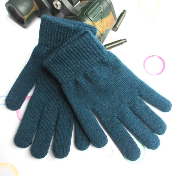 Dam Vinterhandskar Stickade Vantar Kattklo Fluffiga Pekskärm Körning Fingerlösa Handskar Halvfinger Sammet Kaninöron Handskar Style 6-black One Size