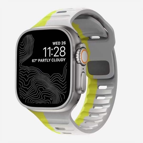Kellon ranneke Apple Watch iWatch 38/40/41/42MM S10 Universaali fluoresoiva plus vaaleanharmaa