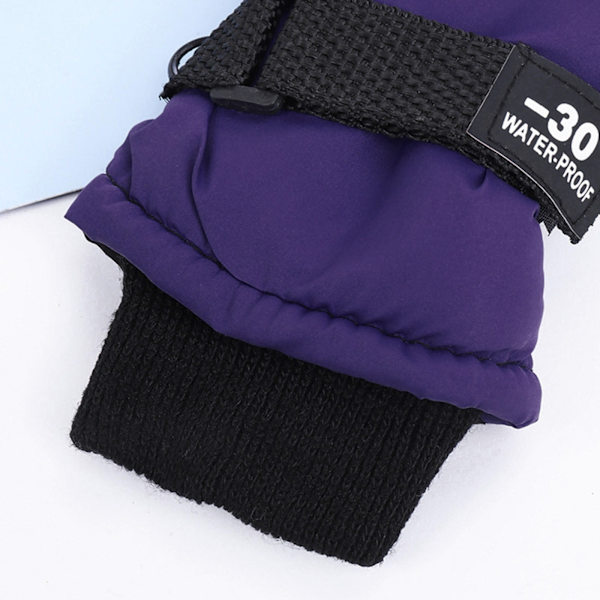 Nya Vindtäta Varma Skidhandskar Vinter Utomhus Barn Snö Skridskoåkning Snowboardåkning Barn Vattentäta Skidhandskar Andningsbara Vantar Purple As photo