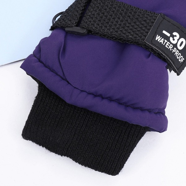 Uudet tuulenpitävät lämpimät laskettelukäsineet talvi ulkoiluun lapsille lumilautailuun vedenpitävät hengittävät rukkaset Purple As photo