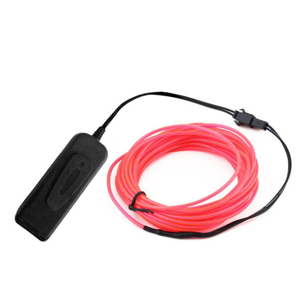 Glow EL Tråd Kabel LED Neon Jul Dansfest DIY Kostymer Kläder Ljusande Bil Ljus Dekoration Kläder Boll Rave 1m/3m/5m Pink 3M