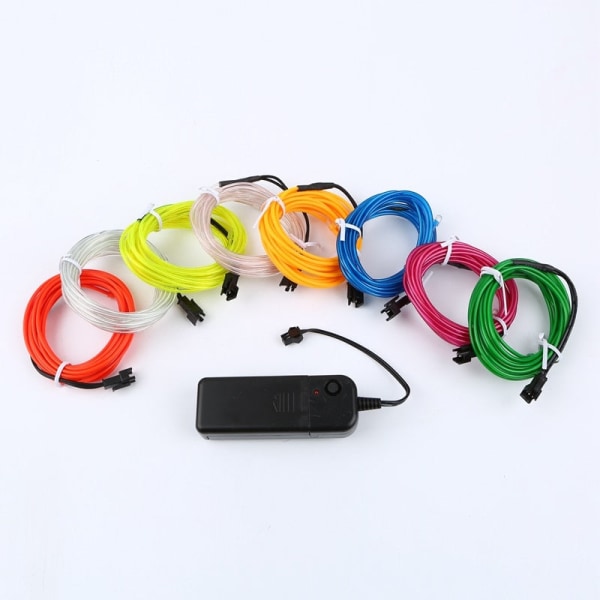 Glow EL Tråd Kabel LED Neon Jul Dansfest DIY Kostymer Kläder Ljusande Bil Ljus Dekoration Kläder Boll Rave 1m/3m/5m Purple 3M