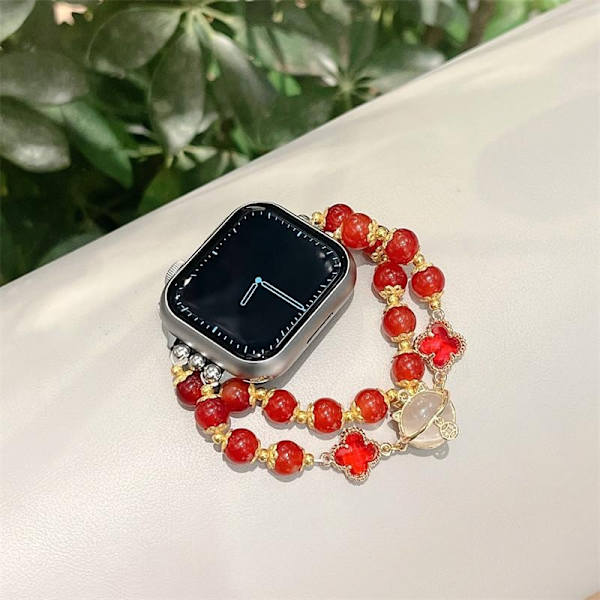 Klockarmband för Apple Watch iWatch 42mm ~3 generationen integrerat - röd kattögonagat