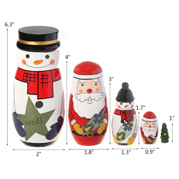 Ryska häckande dockor Trä Matryoshka leksaker för barn Barn Jul Hem Rum Dekoration Halloween önskepresent Random 2 Pcs