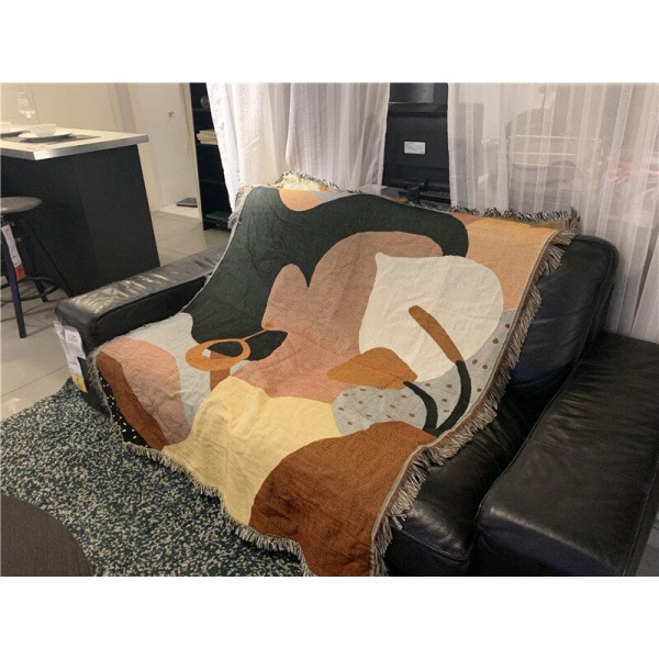 Uformelle tepper, teppedekorasjon, gitar, kvinne, Matisse-teppe, sofa, fritidsteppe, enkelt billedvev, sofateppe, pledd Wave 125X150cm