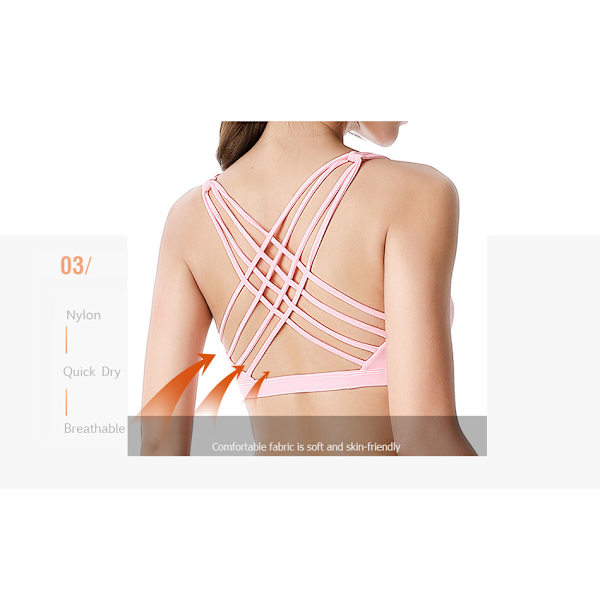 Yoga BH för Kvinnor Push Up Trådlös Löpning Gym Träning Yoga Underkläder Red XL