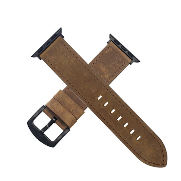 Klockarmband för Apple Watch iWatch 42/44/45mm Crazy Horse Läder