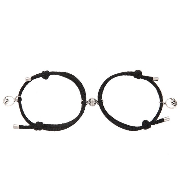 Alloy Oath of Love -pariskuntarannekoru, pari Oath of Love -kantohihna miehille ja naisille, pieni koru Alloy oath a pair of black