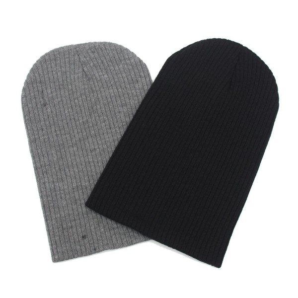 Ullstickad mössa för män och kvinnor, enfärgad, passar till allt, höst-vintermode, varmt öronsskydd, flätad mössa för vuxna Navy blue Average size