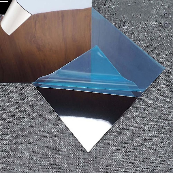 Akryl Spejlfliser Ark Klæbende Vægspejl Fleksibelt Selvklæbende Ikke-Glas Spejl, 30 x 30 cm, 4 Stykker