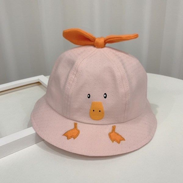 Baby Toddler Barn Pojkar Flickor Anka Tryckmönster Hinkhattar Utomhus Vindtät Solhatt Barn Sommar Cap Tillbehör 309 Pink