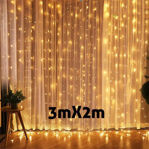 3M Joulu Koriste LED Keiju Valosarja Verho Valot Garland Festoon Joulu Sisustus Kotiin Uusi Vuosi 2023 Joulu 2022 Navidad 3mX1m white LED Light
