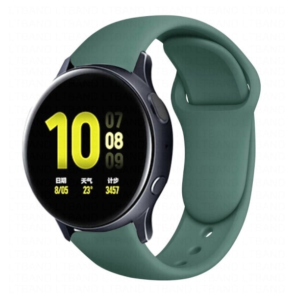 Silikonband för Samsung Active 2 band Gear S3 frontier armband Galaxy watch 3/46mm/42mm/Active 2 40mm 44mm band green 24 Gear s3