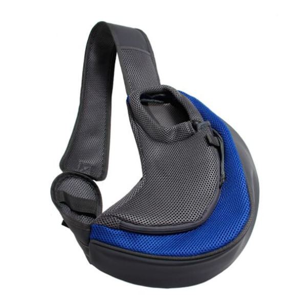 Bekväm Husdjursbärväska Hundar Katter Valpar Utomhusväskor Mesh Oxford Enkel Axelväska Sling Front Mesh Rese Tote Axelväska Blue L