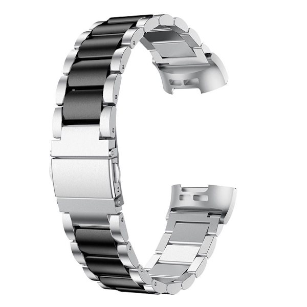 För Fitbit Charge 5 4 3 2 Smart Armband Rostfritt Stål Klockarmband Loop För Fitbit Charge 3 SE Svart Silver Armband Correa Silver-Black For Fitbit Charge 2
