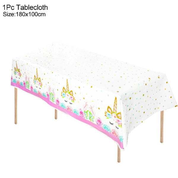 Regnbue Enhjørning Bursdagsfest Dekorasjon Engangsservise Sett Enhjørning Ballong Jente Baby Shower Barn Bursdagsfest Utstyr 53pcs set