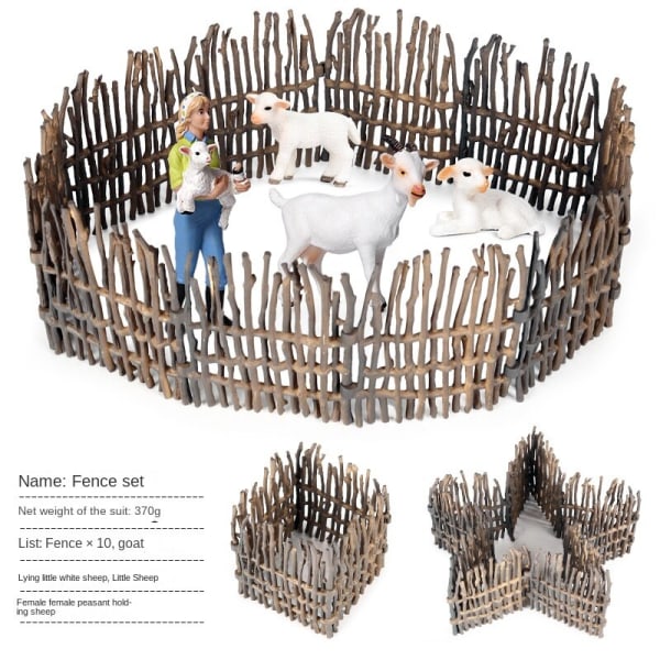 Mikro Landskab Scene Dekoration Hestegård Legetøj Kostald Gård Dyremodel Legetøj Simulation Hegn Tilbehør Dyr Sandbord Legetøj 6 fork set