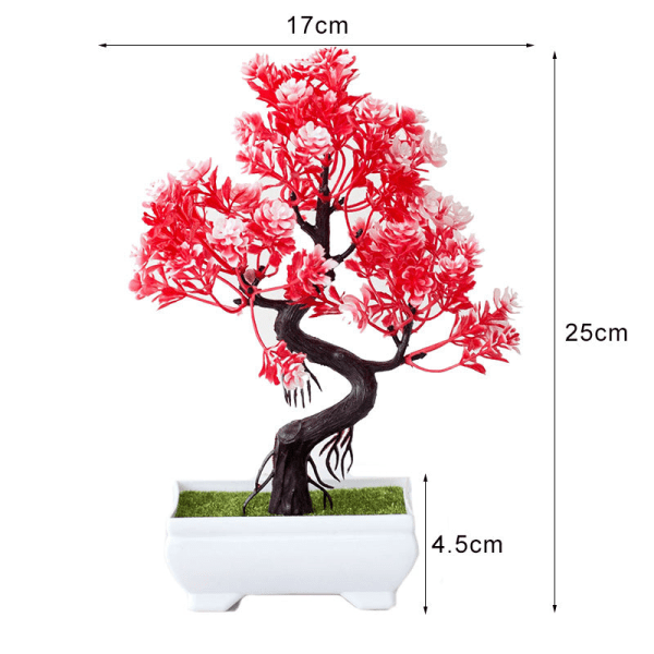 Nya konstgjorda växter Tall Bonsai Små trädkrukväxter Falska blommor Krukprydnader för heminredning Hotell Trädgårdsinredning M