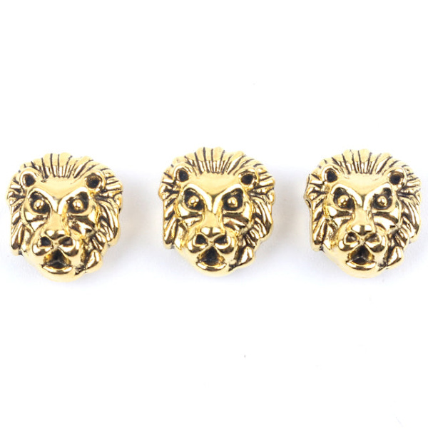 10 st Antika Uggla Lejon Buddha Leopard Huvud Distanspärlor Berlock DIY Armband Halsband Pärlor för Smyckestillverkning Tillbehör Leopard silver 10pcs